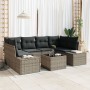 Juego de Sofá de Jardín de 7 Piezas con Cojines Gris Poliratán de , Sofás de exterior - Ref: Foro24-3346959, Precio: 463,26 €...