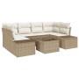 Conjunto de Sofás de Jardín de 7 Piezas con Cojines Beige Poliratán de , Sofás de exterior - Ref: Foro24-3346961, Precio: 508...