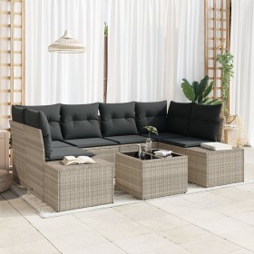 Sofá de Jardín de 7 Piezas con Cojines Gris Claro Ratán Sintético de , Sofás de exterior - Ref: Foro24-3346962, Precio: 512,8...