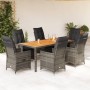 Set comedor jardín 7 pzas y cojines ratán sintético gris en Conjuntos de jardín | Comprar online en Foru.es