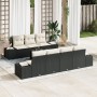 Conjunto de Sofás para Jardín de 8 Piezas con Cojines Negro Ratán Sintético de , Sofás de exterior - Ref: Foro24-3346967, Pre...