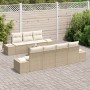 Juego de Sofá de Jardín de 8 Piezas con Cojines Beige Polirratán de , Sofás de exterior - Ref: Foro24-3346971, Precio: 609,80...