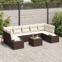 Juego de Sofá de Jardín de 8 Piezas con Cojines Marrón de Ratán Sintético de , Sofás de exterior - Ref: Foro24-3346978, Preci...