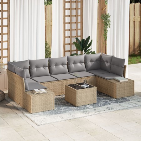 Juego de Sofás de Jardín de 8 Piezas con Cojines Beige de Poliratán de , Sofás de exterior - Ref: Foro24-3346980, Precio: 561...