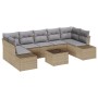 Juego de Sofás de Jardín de 8 Piezas con Cojines Beige de Poliratán de , Sofás de exterior - Ref: Foro24-3346980, Precio: 561...