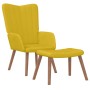 Sillón de relax con taburete terciopelo amarillo mostaza en Sillones | Comprar online en Foru.es