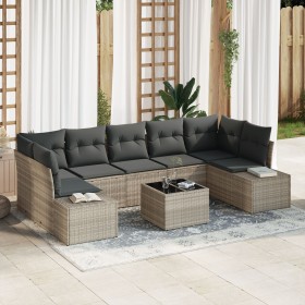 Set de sofá de jardín de 8 piezas con cojines gris claro poliratán de , Sofás de exterior - Ref: Foro24-3346982, Precio: 598,...
