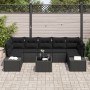 Juego de Sofá de Jardín de 8 Piezas con Cojines Ratán Negro de , Sofás de exterior - Ref: Foro24-3346983, Precio: 560,92 €, D...