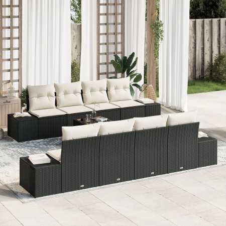 Juego de Sofás de Jardín de 9 Piezas con Cojines Negro Poliratán de , Sofás de exterior - Ref: Foro24-3346987, Precio: 601,33...