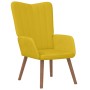 Sillón de relax con taburete terciopelo amarillo mostaza en Sillones | Comprar online en Foru.es