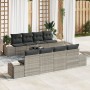 Conjunto de sofá de jardín de 9 piezas con cojines gris claro de poliratán de , Sofás de exterior - Ref: Foro24-3346992, Prec...