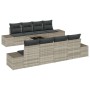 Conjunto de sofá de jardín de 9 piezas con cojines gris claro de poliratán de , Sofás de exterior - Ref: Foro24-3346992, Prec...