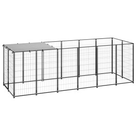 Perrera de acero negro 330x110x110 cm de vidaXL, Casetas y cercados para perros - Ref: Foro24-150782, Precio: 261,17 €, Descu...