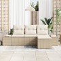Juego de Sofá de Jardín Juego de 4 Beige y Crema de , Sofás de exterior - Ref: Foro24-3347011, Precio: 288,85 €, Descuento: %
