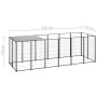 Perrera de acero negro 330x110x110 cm de vidaXL, Casetas y cercados para perros - Ref: Foro24-150782, Precio: 261,17 €, Descu...