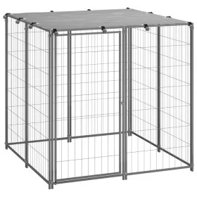 Silver steel dog crate 10x110x110 cm by vidaXL, Dog kennels and fences - Ref: Foro24-150785, Price: 152,25 €, Discount: %