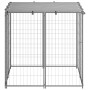 Perrera de acero plateado 10x110x110 cm de vidaXL, Casetas y cercados para perros - Ref: Foro24-150785, Precio: 154,90 €, Des...