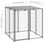 Perrera de acero plateado 10x110x110 cm de vidaXL, Casetas y cercados para perros - Ref: Foro24-150785, Precio: 154,90 €, Des...