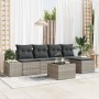 Juego de Sofá de Jardín de 6 Piezas con Cojines Gris Poliratán de , Sofás de exterior - Ref: Foro24-3347032, Precio: 408,23 €...