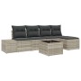 Juego de Sofá de Jardín de 6 Piezas con Cojines Gris Poliratán de , Sofás de exterior - Ref: Foro24-3347032, Precio: 408,23 €...