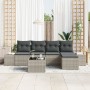 Juego de Sofá de Jardín de 6 Piezas con Cojines Gris Poliratán de , Sofás de exterior - Ref: Foro24-3347032, Precio: 408,23 €...