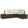 Conjunto de Sofá de Jardín de 4 Piezas con Cojines en Marrón de Ratán Sintético de , Sofás de exterior - Ref: Foro24-3347038,...