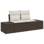 Conjunto de Sofá de Jardín de 4 Piezas con Cojines en Marrón de Ratán Sintético de , Sofás de exterior - Ref: Foro24-3347038,...