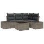 Conjunto de Sofás de Jardín de 4 Piezas con Cojines Gris Poliratán de , Sofás de exterior - Ref: Foro24-3347049, Precio: 360,...