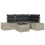 Juego de Sofá de Jardín de 5 Piezas con Cojines Gris Poliratán de , Sofás de exterior - Ref: Foro24-3347052, Precio: 386,64 €...