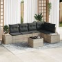 Conjunto de 6 Piezas de Sofá de Jardín con Cojines Gris Poliratán de , Sofás de exterior - Ref: Foro24-3347072, Precio: 444,1...