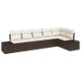 Conjunto de Sofá de Jardín de 6 Piezas con Cojines Marrón de Ratán de , Sofás de exterior - Ref: Foro24-3347078, Precio: 441,...