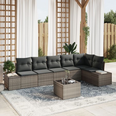 Conjunto de 6 Piezas de Sofás de Jardín con Cojines Ratán Poliéster Negro. de , Sofás de exterior - Ref: Foro24-3347089, Prec...