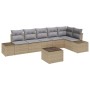 Conjunto de Sofá de Jardín de 7 Piezas con Cojines de Ratán de Poliéster Negro de , Sofás de exterior - Ref: Foro24-3347090, ...