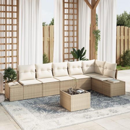 Juego de Sofá de Jardín de 7 Piezas con Cojines Marrón de Poliratán de , Sofás de exterior - Ref: Foro24-3347091, Precio: 477...