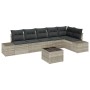 Juego de Sofá de Jardín de 7 Piezas con Cojines Gris Ratán Sintético de , Sofás de exterior - Ref: Foro24-3347092, Precio: 50...