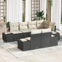 Set de Sofá de Jardín de 7 Piezas con Cojines Negro Poliratán de , Sofás de exterior - Ref: Foro24-3347097, Precio: 536,97 €,...