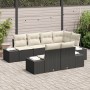 Set de Sofá de Jardín de 7 Piezas con Cojines Negro Poliratán de , Sofás de exterior - Ref: Foro24-3347097, Precio: 536,97 €,...