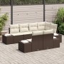 Conjunto de Sofá de Jardín de 7 Piezas con Cojines Marrón de Poliratán de , Sofás de exterior - Ref: Foro24-3347098, Precio: ...