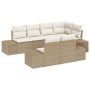Juego de sofá de jardín de 7 piezas con cojines Beige Ratán Polimérico de , Sofás de exterior - Ref: Foro24-3347101, Precio: ...