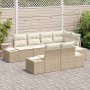Juego de sofá de jardín de 7 piezas con cojines Beige Ratán Polimérico de , Sofás de exterior - Ref: Foro24-3347101, Precio: ...