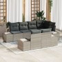 Conjunto de sofá de jardín de 7 piezas con cojines Gris claro Poliratán de , Sofás de exterior - Ref: Foro24-3347102, Precio:...