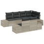 Conjunto de sofá de jardín de 7 piezas con cojines Gris claro Poliratán de , Sofás de exterior - Ref: Foro24-3347102, Precio:...