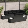 Juego de sofá de jardín de 7 piezas con cojines negro poliratán de , Sofás de exterior - Ref: Foro24-3347103, Precio: 547,75 ...