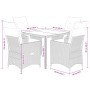 Set comedor de jardín 5 piezas con cojines ratán sintético gris en Conjuntos de jardín | Comprar online en Foru.es