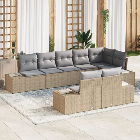 Juego de Sofá de Jardín de 8 piezas con cojines Beige Poliratán de , Sofás de exterior - Ref: Foro24-3347110, Precio: 618,09 ...