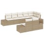 Conjunto de sofá de jardín de 8 piezas con cojines beige de ratán de , Sofás de exterior - Ref: Foro24-3347111, Precio: 620,9...