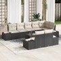 Conjunto de Sofá de Jardín de 8 Piezas con Cojines de Rattan Poliéster Marrón de , Sofás de exterior - Ref: Foro24-3347117, P...
