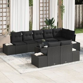 Conjunto de Sofá de Jardín Set de 9 Negro de , Sofás de exterior - Ref: Foro24-3347123, Precio: 657,24 €, Descuento: %