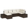 Set de Sofás de Jardín de 6 Piezas con Cojines Marrón de Poliratán de , Sofás de exterior - Ref: Foro24-3347128, Precio: 433,...