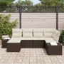 Set de Sofás de Jardín de 6 Piezas con Cojines Marrón de Poliratán de , Sofás de exterior - Ref: Foro24-3347128, Precio: 433,...